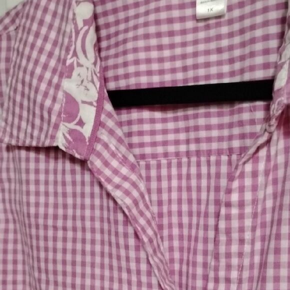 Basic Editions Pink and White Boxy Sleeveless Top - Picture 4 of 5